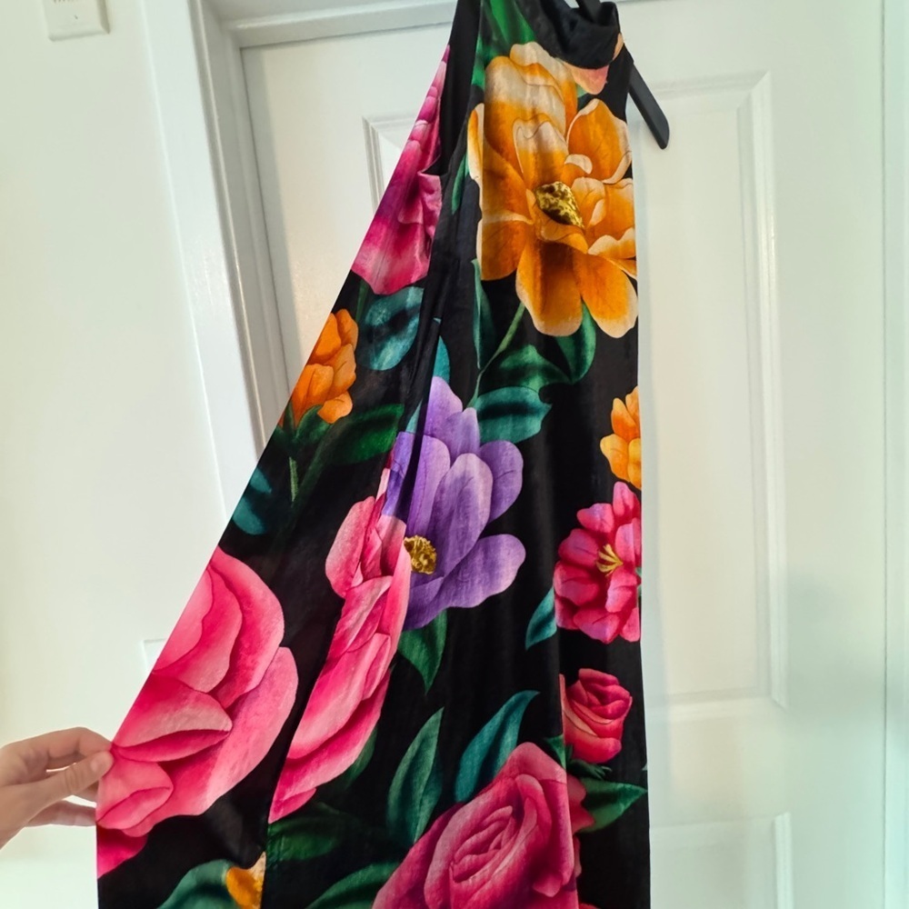 Farm Rio x Anthropologie Mock-Neck Printed Velvet Midi Dress - Picture 8 of 12